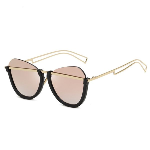 

2021 new stylish shades for women gafas de sol mujer sea designer trendy half rim metal plastic sunglasses 8347olo ducy, White;black