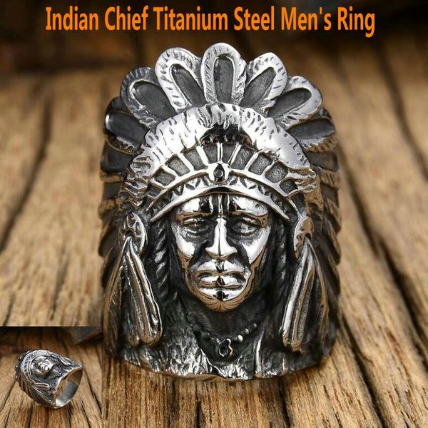 

cluster rings chief titanium steel men's ring style stainless, Golden;silver