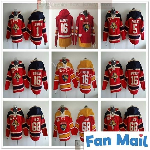 

florida panthers ice hockey hoodies sweatshirts 68 jaromir jagr 16 aleksander barkov 5 aaron ekblad 1 roberto luongo hoodies red black