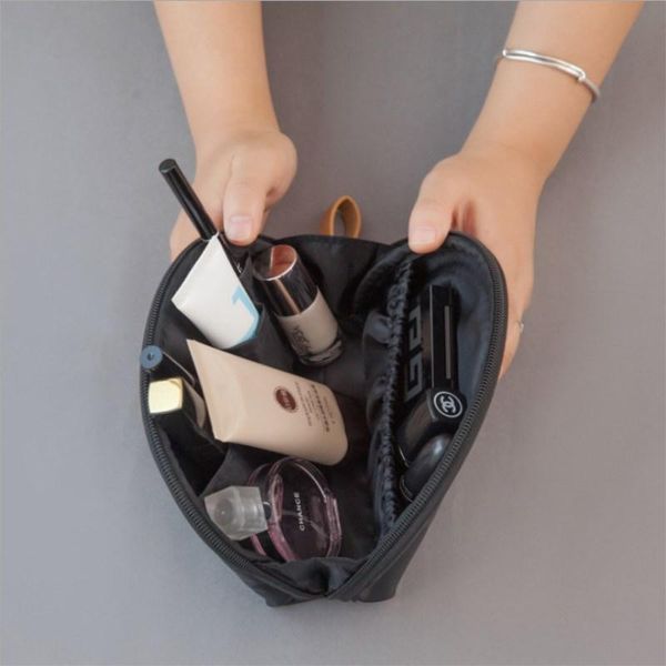

storage bags women semicircle travel cosmetic bag makeup handbag female zipper purse small cosmetics make up beauty organizer
