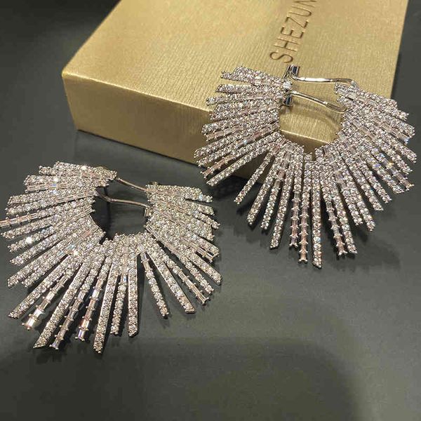 

earrings charms exaggerated advanced sense irregular fireworks female personality geometric thin fashionable 925 silver needle star style, Golden