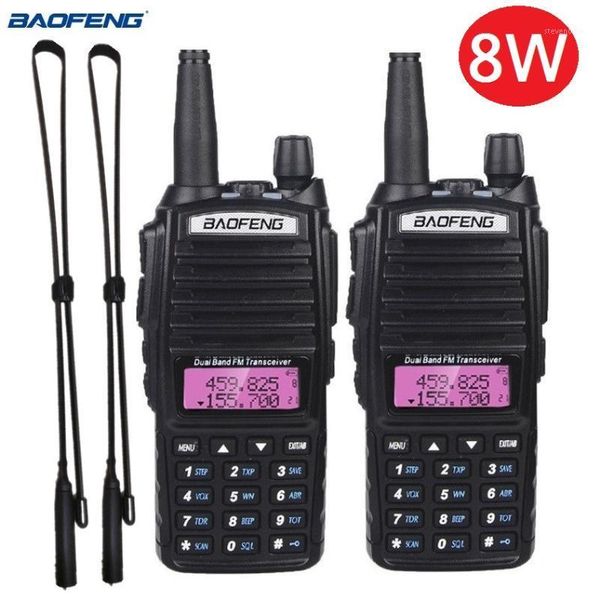 

walkie talkie 2pcs baofeng uv 82 8w ham radio transceiver vhf uhf uv-82 scanner cb radio station transmitter uv82 for hunting1
