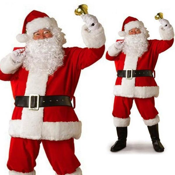 

christmas decorations mens santa claus full costume festive father xmas fancy outfit dress1