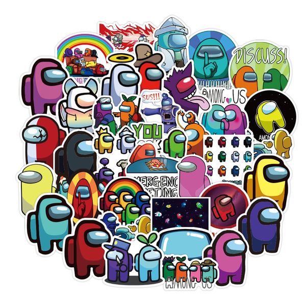 

100pcs among us game cartoon stickers for car luggage suitcase decor toys for children computer notebook skateboard fridge