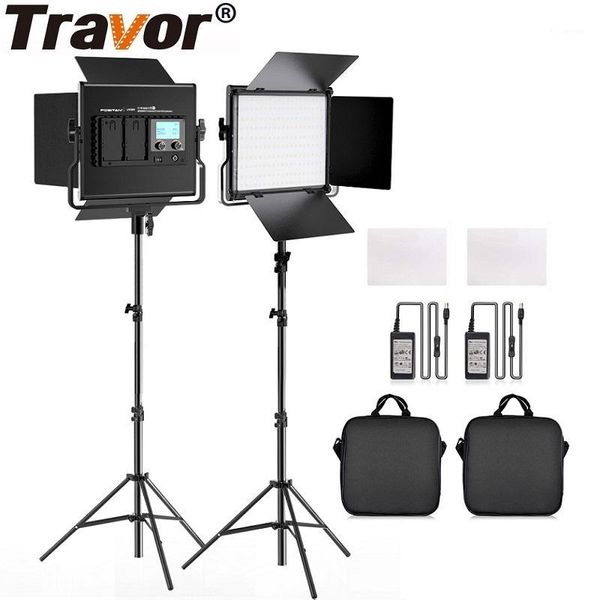 

flash heads travor pography light l4500k video 2 set with tripod dimmable studio panle for pograpy po led1
