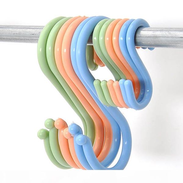 

portable multi-purpose kitchen hooks durable home organizer s shape plastic clothing rack baby stroller hanger s l sizes