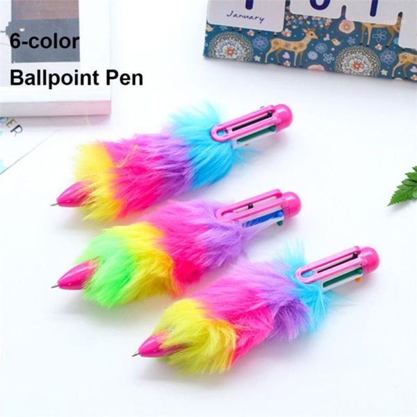 

limit shows 6 colors plush pen ballpoint pen writing tools school office supplies kawaii pens for gifts1, Blue;orange
