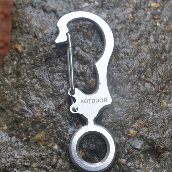 

1pc siliver mini key ring carabiner bottle hook paracord camping accessories outdoor multifunction keychain 1pc jlleoz