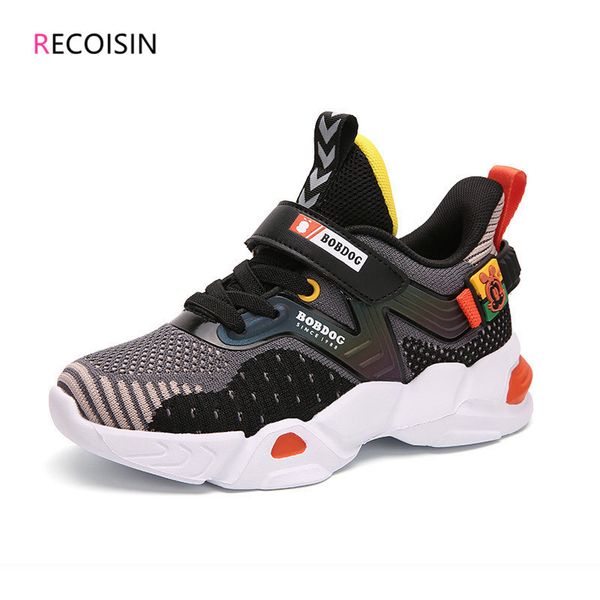 

recoisin 2020 new autumn kids breathable mesh sports for fashion casual running sneakers children shoes boys, Black