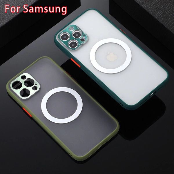 

shockproof wireless magnetic phone case for samsung note 20 s20 ultra s20 plus full protection protective clear matte back cover