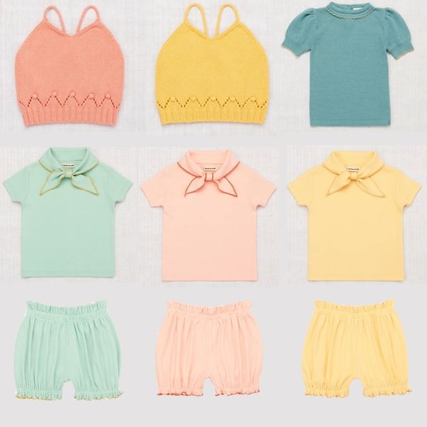 

kids clothes sets &f brand new summer girls cute short sleeve t shirts and shorts sets baby child fashion shorts y200325, White