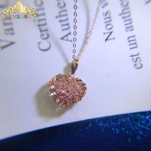 

18k love romantic diamond necklace 18k 750 with a certificate, Silver