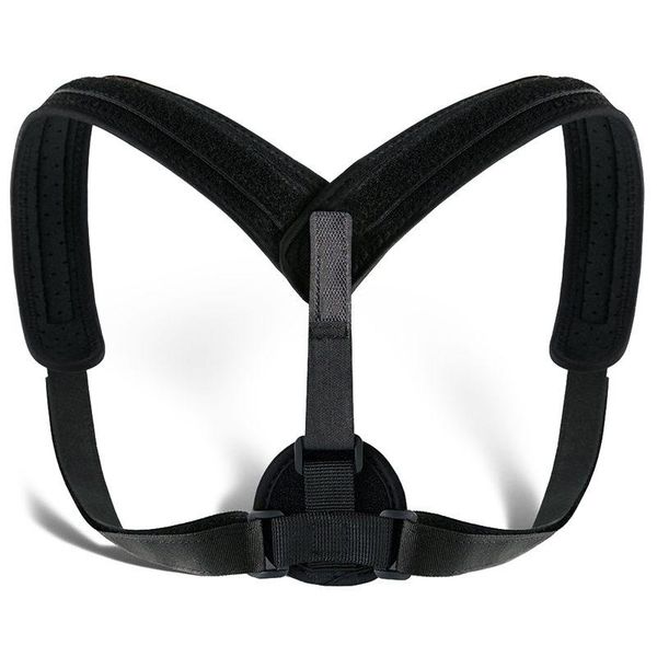 

elastic posture corrector back shoulder compression brace belt clavicle support kg-701, Black;blue