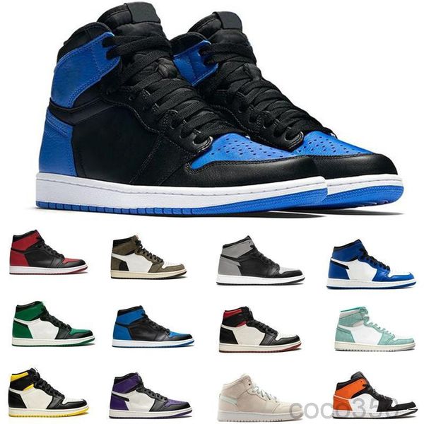 

men jumpman 1 high og shoes 1s colores vibras tie dye pine green pink women sneakers hack travis trainers court purple sports #47 ppm5, Black