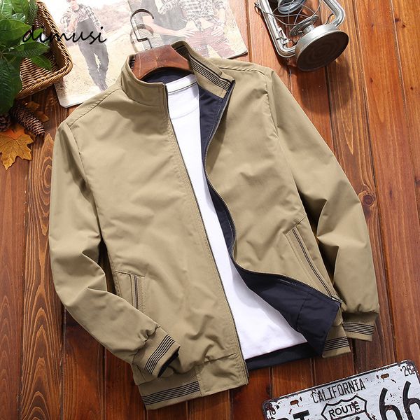 

winter men's bomber jacket male outwear both-side wear coats casual slim fit stand collar business jackets mens clothing kg-396, Black;brown