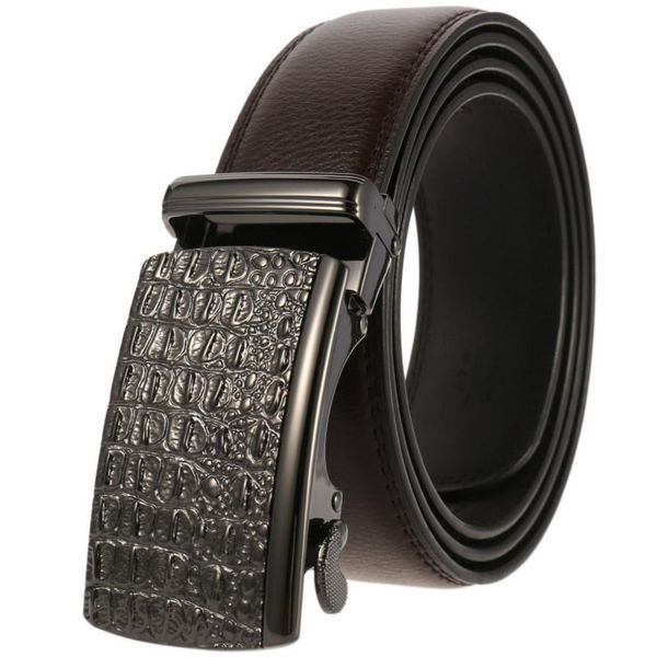 

belt men genuine luxury leather belts for men,strap male metal automatic buckle men's belts y136-1813-1, Black;brown