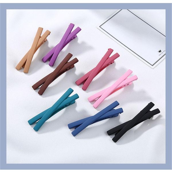 

клип 5pc цвета конфеты крест barrettes стик волос для женщин типа корея боковой зажим шпилька hairgrips головной убор аксессуары для волос к