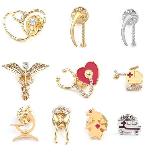 

20 pieces unique uterus organ brooch women womb ambulance lapel pin gynecology medicine symbol medical jewelry for doctors women 201009, Gray