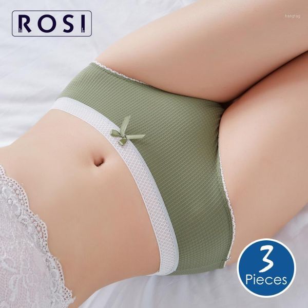 

solid color grid low waist lingerie underpants women seamless cotton bikini panties lace underwear female briefs 3pcs rosi1, Black;pink