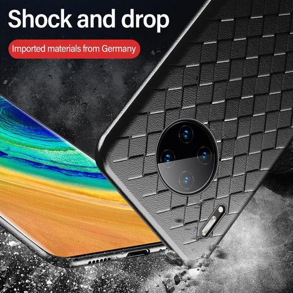 

ultra-thin weave grid soft silicone phone case for huawei mate 30 20 10 p40 p30 p20 lite pro honor luxury breathable cover wmtvyc