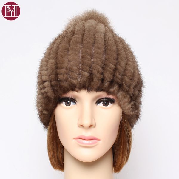 

beanie/skull caps winter lady natural real hat women soft good elastic fabric leisure outdoor quality beanies, Blue;gray