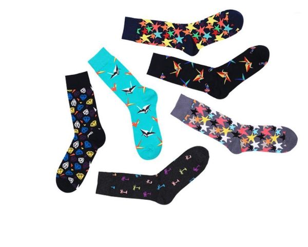 

creative mens socks combed cotton colorful novelty wedding socks men gift for business dress meias1, Black