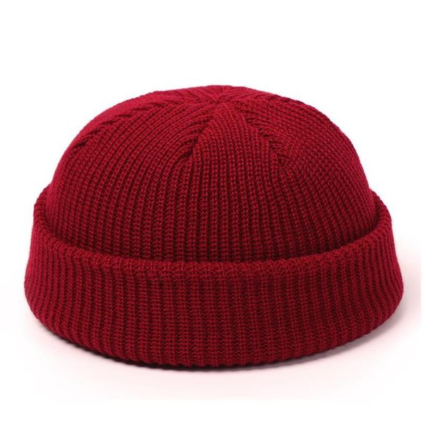 

knitted hats for women skullcap men beanie hat winter retro brimless baggy melon cap cuff docker fisherman beanies hats qyljsp