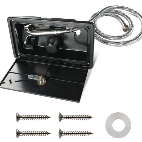 

parts rv shower box kit with lock-includes faucet hose wand for boat marine camper motorhome caravan w91f