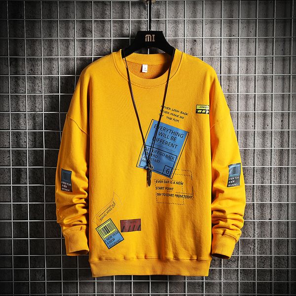 

fashion brand hoodies 2020 black white print spring autumn hip hop loose casual men's sweatshirts punk streetwear clothes y0111