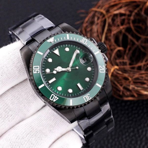 

steel ceramic 40mm automatic montre watch stainless de luxe black wristwatches sapphire super blue luminous mechanical mens watches crbdo, Slivery;brown
