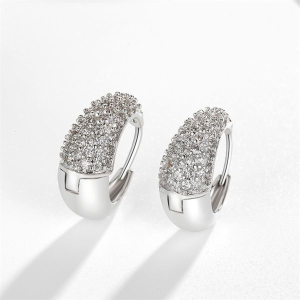

luxurys designers fashion ed037 zircon inlaid round women's earrings fashion personality embellishment gold-plated earrings, Silver