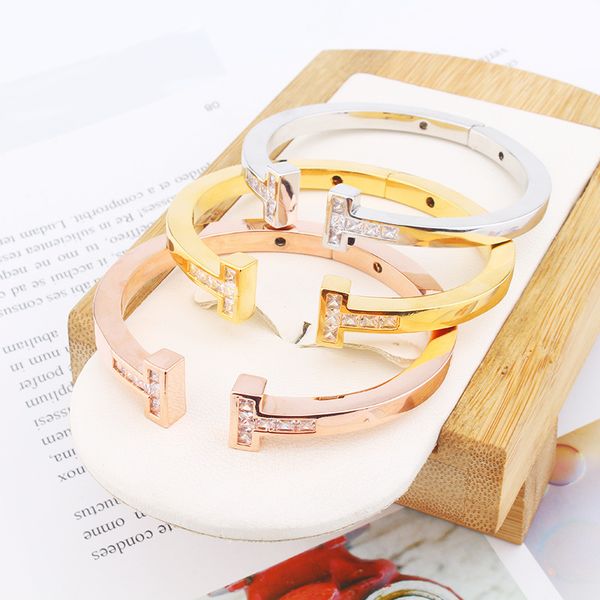 

fashion jewelry t-shaped open bracelet ring set silver bracelet mens gold bracelet friendship bracelets womens love bangle jewelry, Black
