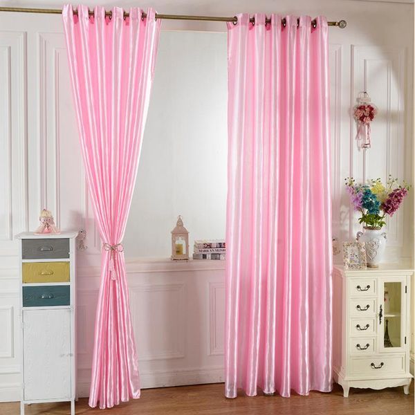 

1pc modern style solid color satin door window curtain room balcony half blackout drape curtains