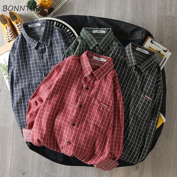 

plaid shirt men autumn harajuku clothes vintage large size mens shirts casual novelty all match males streetwear chic, White;black