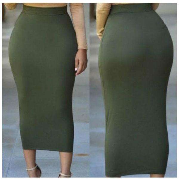 

мусульманин толстые bodycon тонкий vintage высокой талией stretch длинные maxi женщины осень зима юбка-карандаш, Black