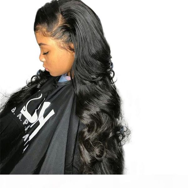 

lace front human hair wigs for black women 250% density brazilian lace wig body wave lace front wigs pre plucked with baby hair, Black;brown