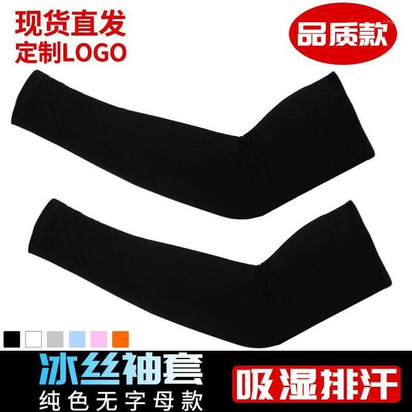 

elbow & knee pads viscose cuff summer long sun-resistant fishing wordless sleeves riding exercise armguards gloves1, Black;gray