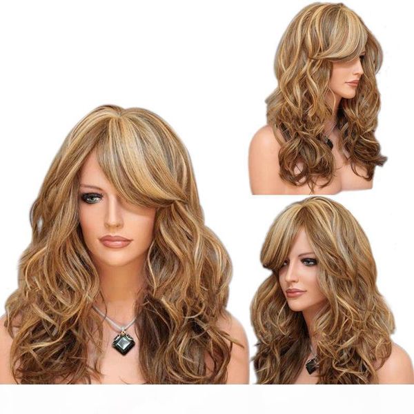 

gt;&gt;&gt;new fashion long western womens wig wavy curly blonde wig, Black;brown