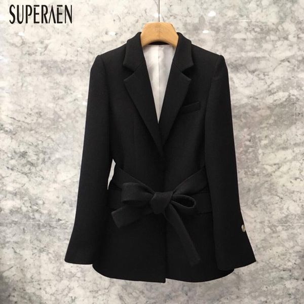 

superaen korean style suit jackets women 2020 new autumn and winter wild ladies wool jackets long-sleeved solid color women, Black;brown
