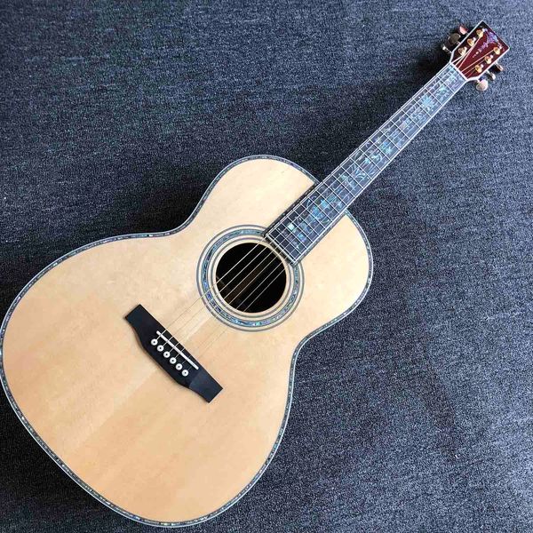 

custom ooo style acoustic electric guitar 39 inch 44mm nut wide solid wood with electronic eq