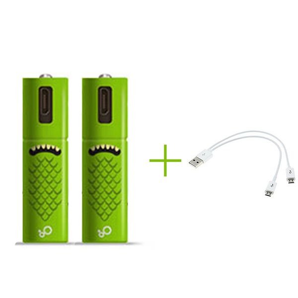 

aa перезаряжаемые nimh батареи 1.2v 1000mah usb перезаряжаемые никель-металлогидридные батареи 2pcs с кабелем usb micro