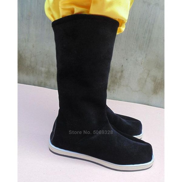 

ancient chinese traditional shoes cotton men women hanfu dance boots peking opera folk dancing qing dynasty accessories shoes, Black;red