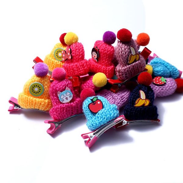 

2шт цветовая шляпа мяч для волос зажима для волос девочек детей аксессуары для волос аллигатор волос булавки детские дети волосы вязаная бар, Black;brown