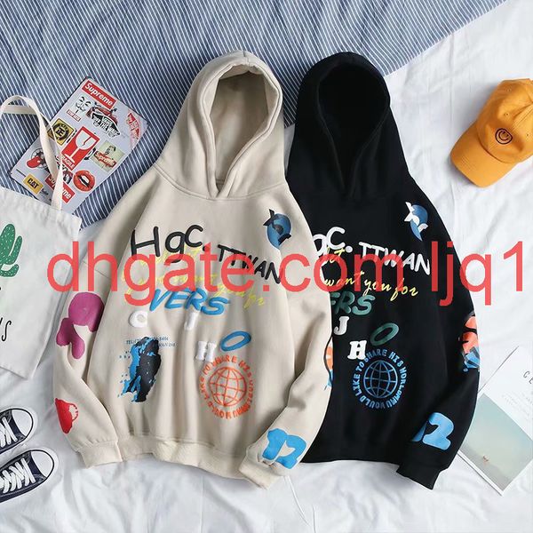 

2020 spring new sweater men's korean hooded spring and autumn thin plush thickened student coat trend, Black