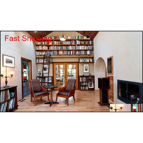 

3.3ft 6.6ft classic wood sliding ladder matte black hardware kit rolling lib qylxfu packing2010