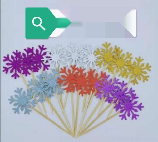 

4scou snowflake little signature party card baking baking dessert plug-in card little signature party decoration dessert snowflake cake dess