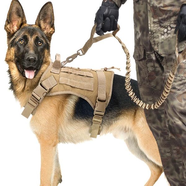 

tactical dog harness vest military k9 working dog clothes harness leash set molle dog vest for medium large dogs german sqcots