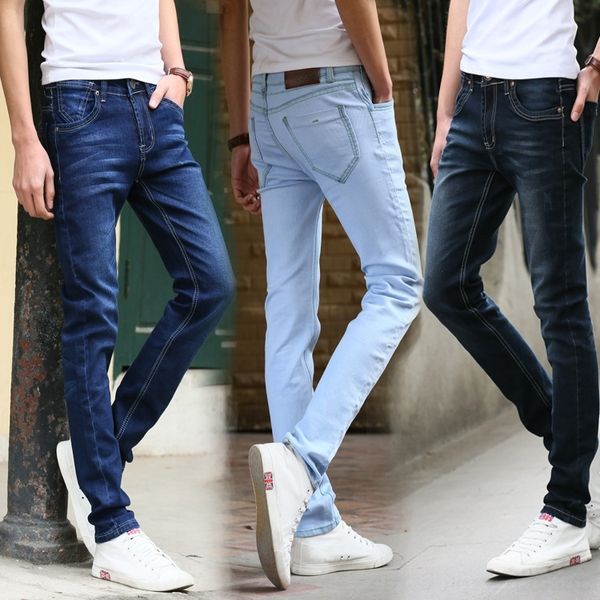 

u9u1h casual jeans jeanstrousers jeansstretch tight long tide pants men's casual slim slim 5062 jeans and jeanstrousers and men's, Blue