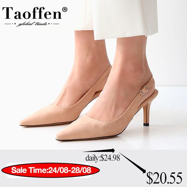 

taoffen 6 colors women high heel sandals party shoes women summer sandals office ladies footwear size 33-41 lj200828, Black