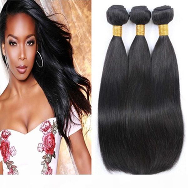 

9a malaysian 100% unprocessed virgin human hair bundles 1b# natural black color with great quality low price, Black;brown